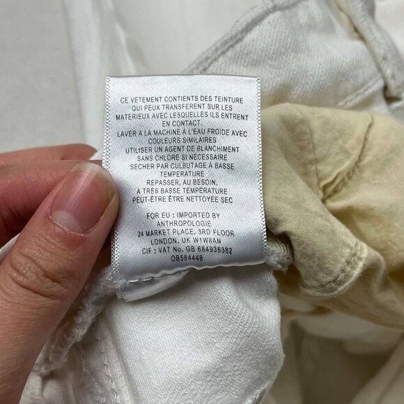 Anthropologie Pilcro Script White Jeans Size 32 Slim Straight Leg High Rise - Picture 10 of 14